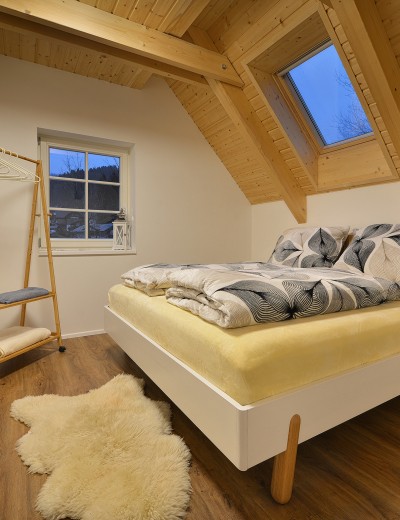 Pokoj s výhledem na 4 sedačkovou lanovku